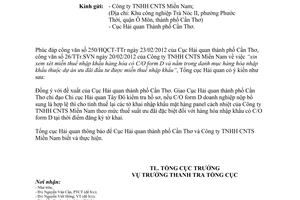 Công văn 1095/TCHQ-TTr tính thuế tấm Panel cách nhiệt kho lạnh nhập khẩu