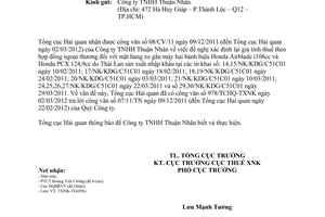 Công văn 1126/TCHQ-TXNK xác định trị giá tính thuế