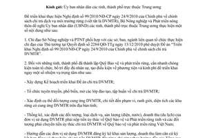 Công văn 636/BNN-TCLN triển khai chính sách chi trả dịch vụ môi trường rừng