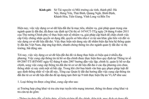 Công văn 226/TCQLĐĐ-CĐKTK về công khai và cung cấp thông tin từ cơ sở dữ liệu đấ