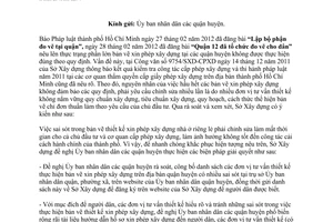 Công văn 1605/SXD-CPXD phản ảnh Báo Pháp luật đăng tin Lập bộ phận đo vẽ