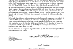 Công văn 1439/BGDĐT-GDTX Bản thuyết minh thiết bị dạy học tự làm