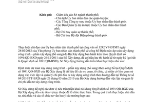 Công văn 1653/SXD-QLKTXD triển khai Quyết định 1091/QĐ-BXD công bố định mức