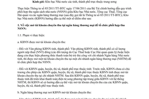 Công văn 807/KBNN-THPC hướng dẫn Thông tư 85/2011/TT-BTC