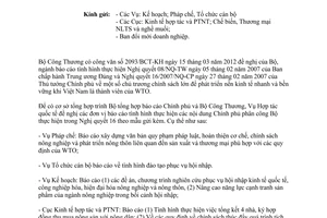 Công văn 1355/BNN-HTQT báo cáo thực hiện Nghị quyết 08/NQ-TW và 16/2007/NQ-CP