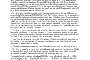 Công văn 413/BXD-QLN triển khai Chiến lược phát triển nhà ở đến 2020