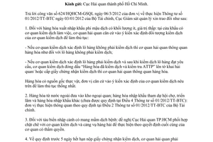 Công văn 152/GSQL-GQ1 thực hiện Thông tư 01/2012/TT-BTC