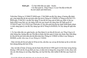 Công văn 1872/SXD-PTĐT triển khai đăng ký khu đô thị mới kiểu mẫu