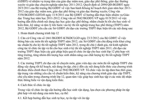 Công văn 1699/BGDĐT-GDTrH tổ chức ôn thi tốt nghiệp trung học phổ thông