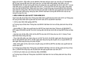 Công văn 1043/BHXH-BC hướng dẫn bổ sung công tác lập báo cáo quyết toán tài