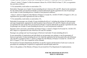 Official Dispatch No. 2824/BTC-TCT on answering of policies on registration fees