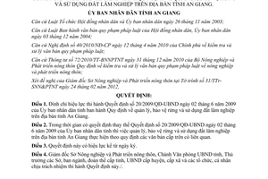 Quyết định 415/QĐ-UBND 2012 đình chỉ Quyết định 20/2009/QĐ-UBND An Giang