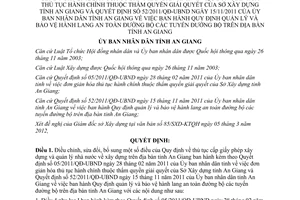 Quyết định 03/2012/QĐ-UBND điều chỉnh Quyết định 05/2011/QĐ-UBND