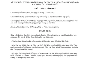 Quyết định 306/QĐ-TTg  Ban Điều phối quốc gia thực thi Công ước chống sa mạc hóa