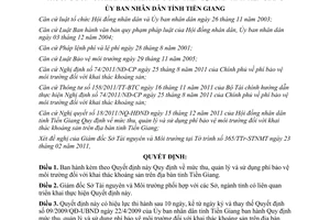 Quyết định 05/2012/QĐ-UBND phí bảo vệ môi trường khi khai thác khoáng sản