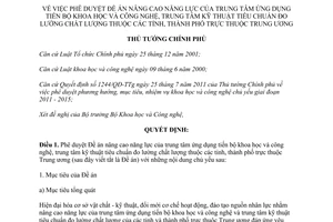 Quyết định 317/QĐ-TTg phê duyệt Đề án nâng cao năng lực trung tâm ứng dụng