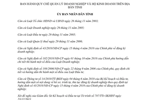 Quyết định 06/2012/QĐ-UBND về Quy chế quản lý doanh nghiệp và hộ kinh doanh trên