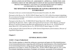 Circular No. 01/2012/TT-BTNMT regulation on setting-up, assessment, approval