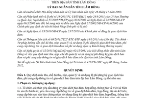 Quyết định 04/2012/QĐ-UBND mức thu nộp quản lý sử dụng lệ phí đăng ký giao đảm