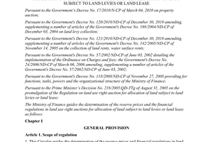 Circular No. 48/2012/TT-BTC on guiding the determination of the reserve prices