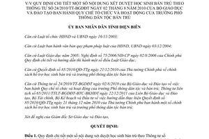 Quyết định 04/2012/QĐ-UBND xét duyệt học sinh bán trú 24/2010/TT-BGDĐT Điện Biên