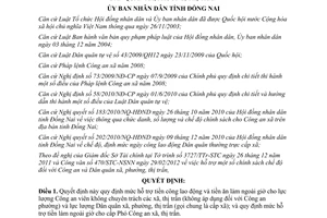 Quyết định 22/2012/QĐ-UBND hỗ trợ Công an Dân quân xã Đồng Nai