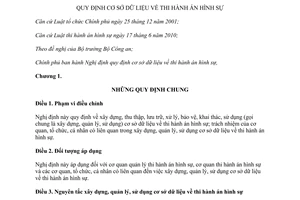 Nghị định 20/2012/NĐ-CP cơ sở dữ liệu thi hành án hình sự