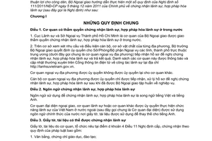 Thông tư 01/2012/TT-BNG hướng dẫn Nghị định 111/2011/NĐ-CP chứng nhận lãnh sự