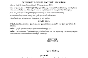 Quyết định 25/QĐ-UBQGBĐKH Quy chế làm việc Ủy ban Quốc gia