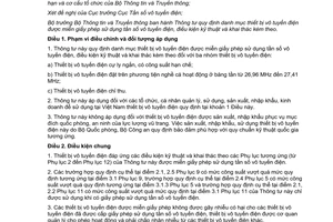 Thông tư 03/2012/TT-BTTTT danh mục thiết bị vô tuyến điện được miễndanh mục thiế