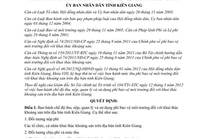 Quyết định 13/2012/QĐ-UBND phí bảo vệ môi trường khai thác khoáng sản