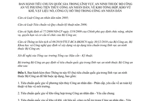 Thông tư 13/2012/TT-BCA tiêu chuẩn quốc gia trong lĩnh vực an ninh