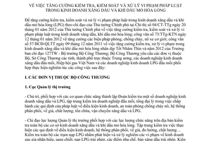 Chỉ thị 07/CT-BCT xử lý vi phạm pháp luật trong kinh doanh xăng dầu