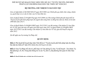 Quyết định 52/QĐ-UBDT Tuyên truyền phổ biến pháp luật cho đồng bào dân tộc thiểu