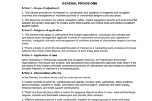 Decree No. 21/2012/ND-CP on management of seaports and navigable channels