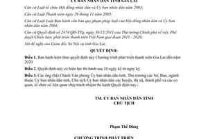 Quyết định 06/2012/QĐ-UBND Chương trình phát triển thanh niên Gia Lai