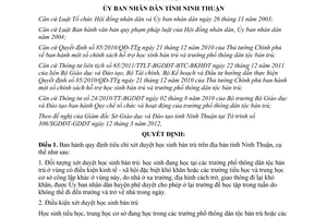 Quyết định 15/2012/QĐ-UBND tiêu chí xét duyệt học sinh bán trú Ninh Thuận