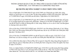 Quyết định 602/QĐ-BNN-TCCB 2012 Ban quản lý dự án phục hồi quản lý rừng phòng hộ ODA