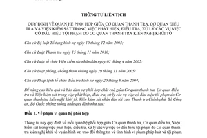 Thông tư 02/2012/TTLT-VKSTC-TTCP-BCA-BQP quan hệ phối hợp giữa Cơ quan