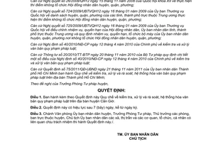 Quyết định 04/2012/QĐ-UBND Quy chế kiểm tra xử lý và rà soát văn bản