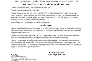 Quyết định 107/QĐ-VKSTC-TKTP năm 2012 bổ sung chỉ tiêu thống kê thiệt hại