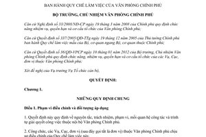 Quyết định 242/QĐ-VPCP Quy chế làm việc Văn phòng Chính phủ
