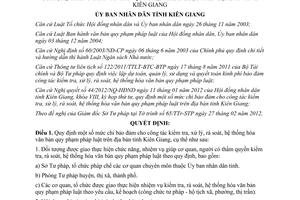 Quyết định 14/2012/QĐ-UBND chi rà soát hệ thống hóa văn bản quy phạm pháp luật Kiên Giang