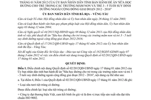 Quyết định 10/2012/QĐ-UBND điều chỉnh Quyết định 02/2012/QĐ-UBND đề án