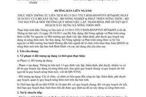 Hướng dẫn 01/HD-SXD-NNPTNT-TNMT 2012 xây dựng xã nông thôn mới Bình Định