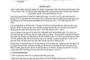 Hướng dẫn 911/LS-GDĐT-TC-LĐTBXH 2012 miễn giảm học phí hỗ trợ chi phí học tập tỉnh Quảng Ninh