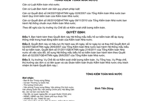 Quyết định 01/2012/QĐ-KTNN mẫu biểu hồ sơ kiểm toán