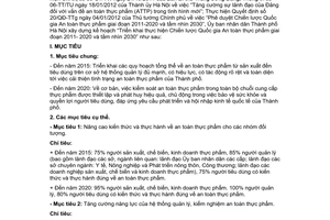 Kế hoạch 46/KH-UBND 2012 Chiến lược Quốc gia An toàn thực phẩm 2011 2020 tầm nhìn đến 2030 Hà Nội