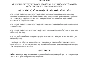 Quyết định 672/QĐ-BNN-TCLN phê duyệt Quy hoạch bảo tồn và phát triển