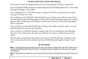 Quyết định 17/2012/QĐ-UBND phê duyệt phương án giá tiêu thụ nước sạch Ninh Thuận